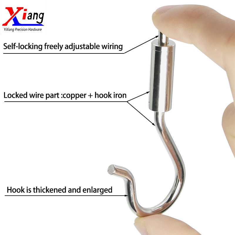 Yixiang Stainless Steel Hook Cable Gripper for Wire Rope Picture Hanging Kit