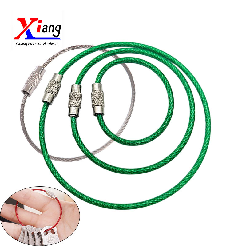 Steel Wire Rope Ring Metal Keyring Handmade for Luggage Bag
