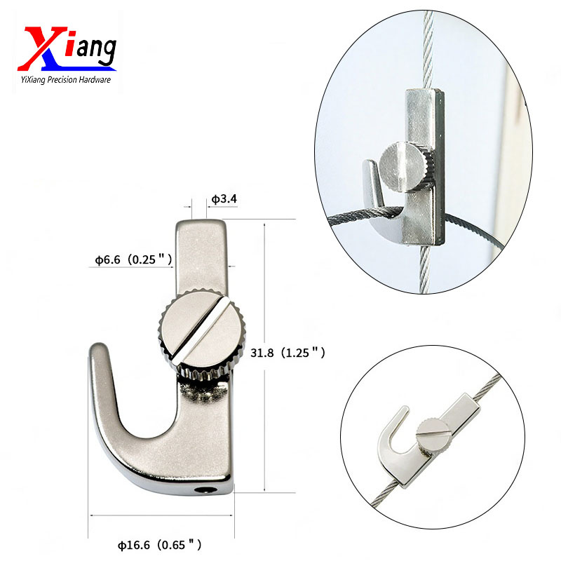 Premium Adjustable Picture Rail Hanger with Side Screw Hook