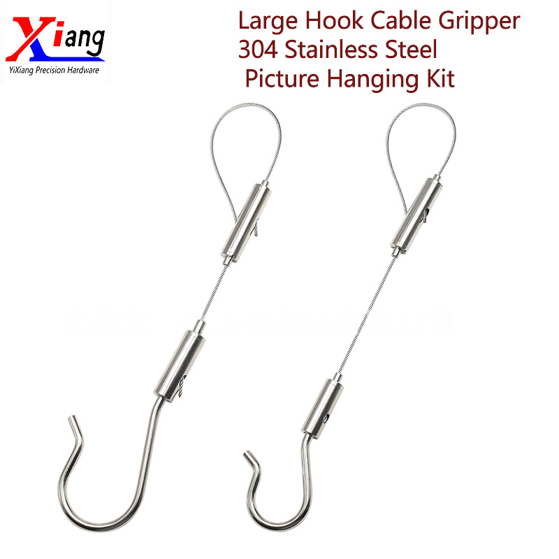 Yixiang Stainless Steel Hook Cable Gripper for Wire Rope Picture Hanging Kit