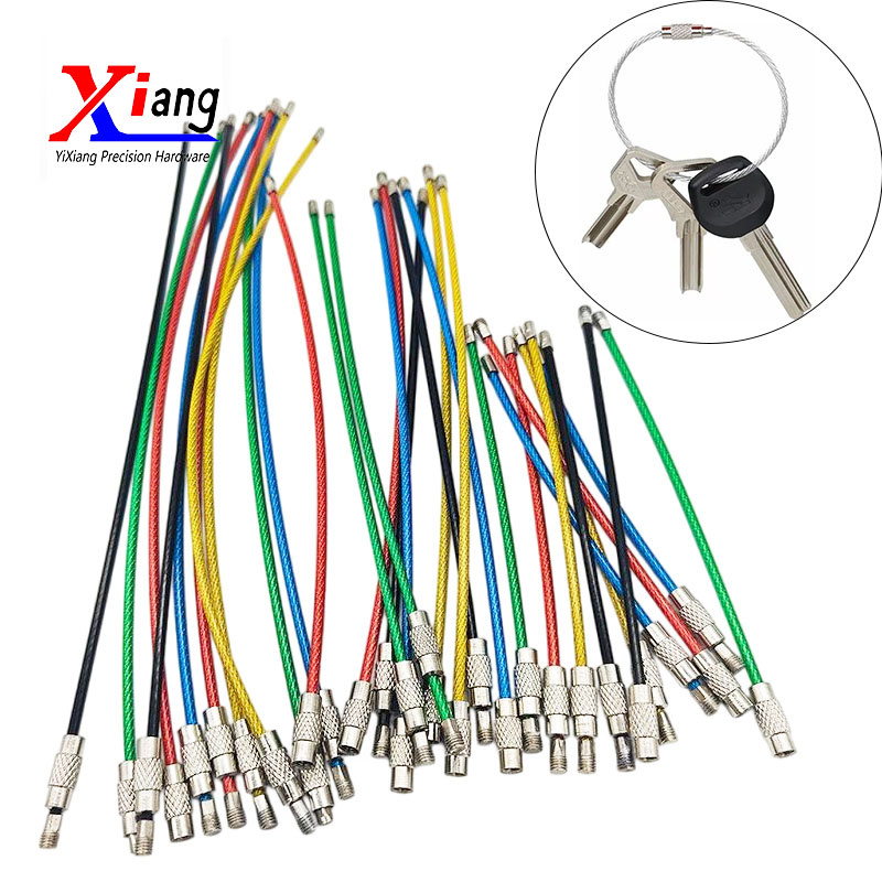 Steel Wire Rope Ring Metal Keyring Handmade for Luggage Bag