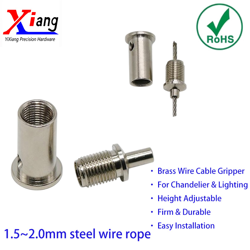 Yixiang Lighting Suspension Accessories Adjustable Brass Cable Gripper for Ceiling Lamp
