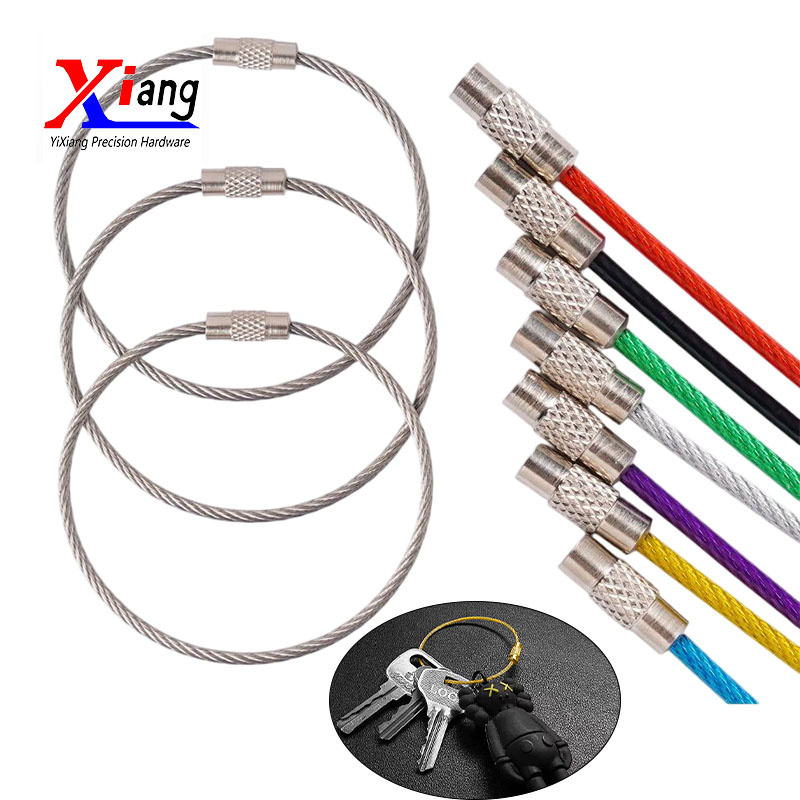 Steel Wire Rope Ring Metal Keyring Handmade for Luggage Bag
