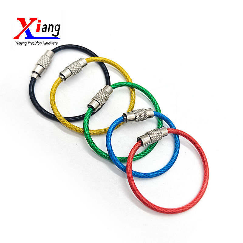 Steel Wire Rope Ring Metal Keyring Handmade for Luggage Bag