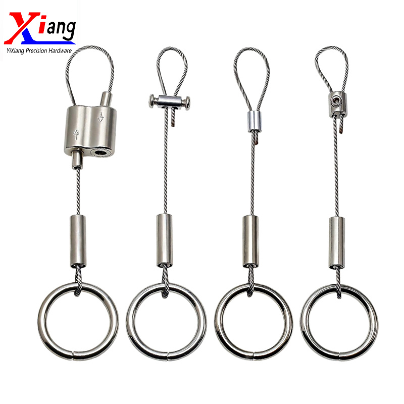Yixiang Wire Rope Ceiling Mounted Hanging for Clothes Store Display Rack with Screw Ring Clothesline